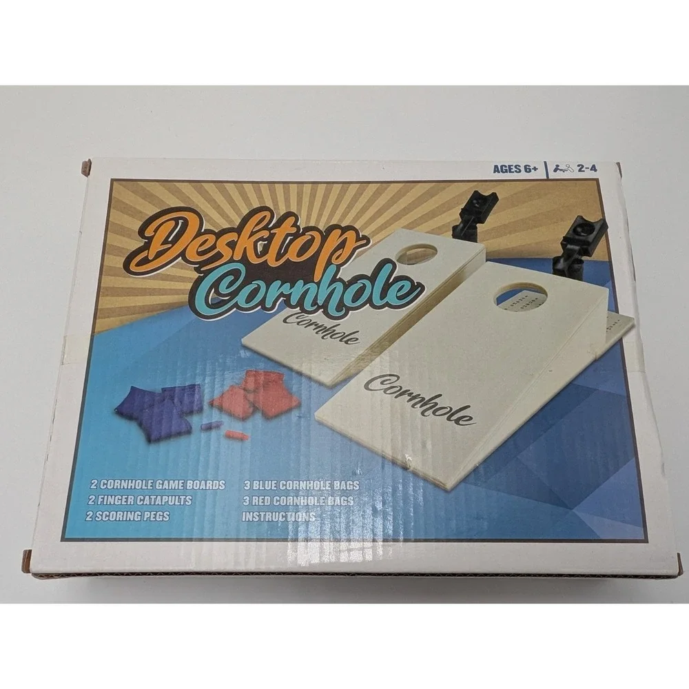 Desktop Cornhole Game Real‎ Wood with Bags Finger Catapult New Sealed
